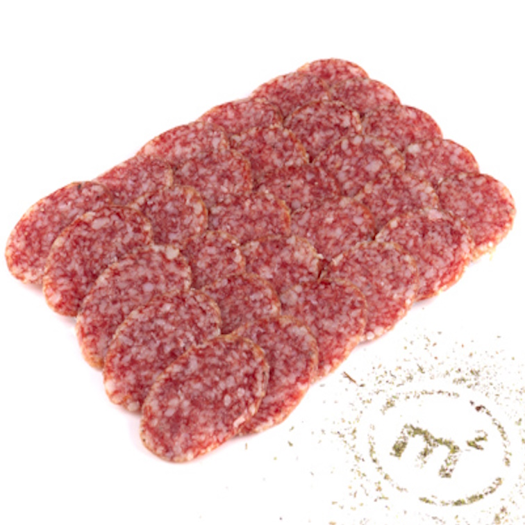 Сырокопченая колбаса "Говяжья" 100г нарезка М2