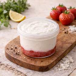 Козий творожный сыр сладкий "Клубника" 125гр
