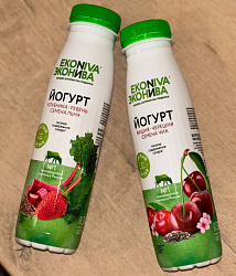 Йогурт питьевой Эконива 2,5% Вишня-Черешня с семенами чиа 300г